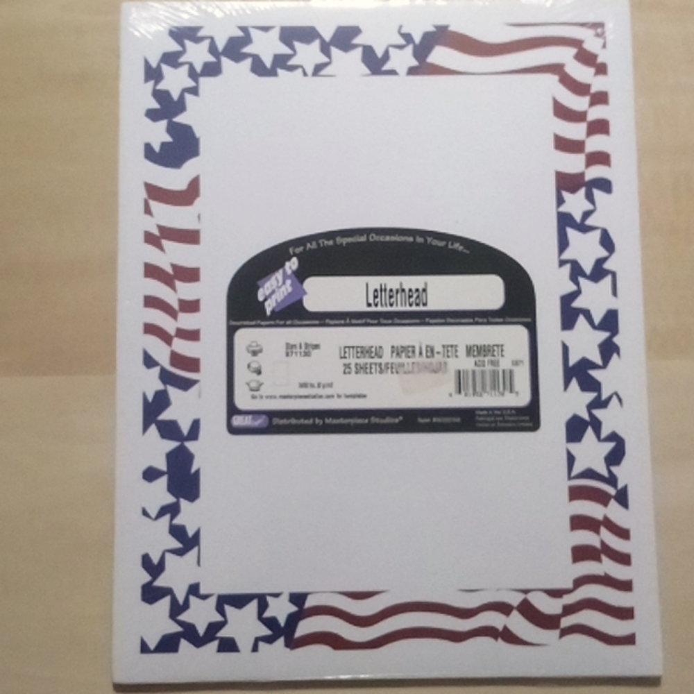 2/$15 Stars & Stripes Letterhead 971130